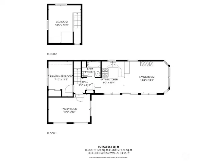 Approximate floor plan of the park model with loft space and add a room.