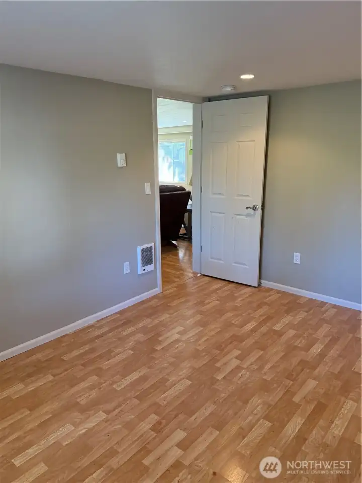 Exit bedrrom # 1 to the living room or next door to one of the bathrooms.