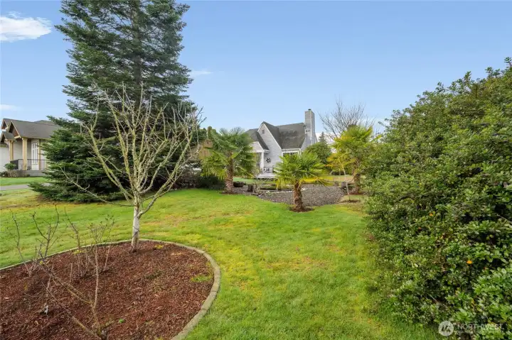 Front view of the house -- set back from the street on nearly 1/2 an acre of land!