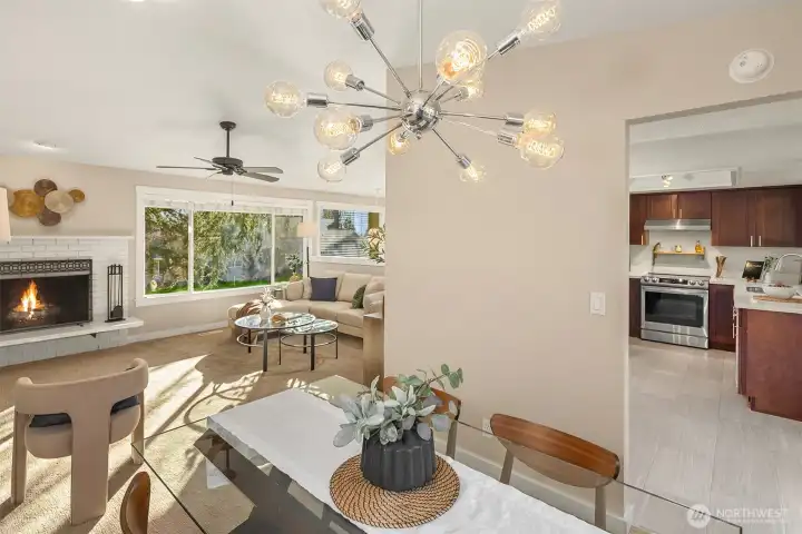 Easy access to the kitchen makes entertaining a breeze