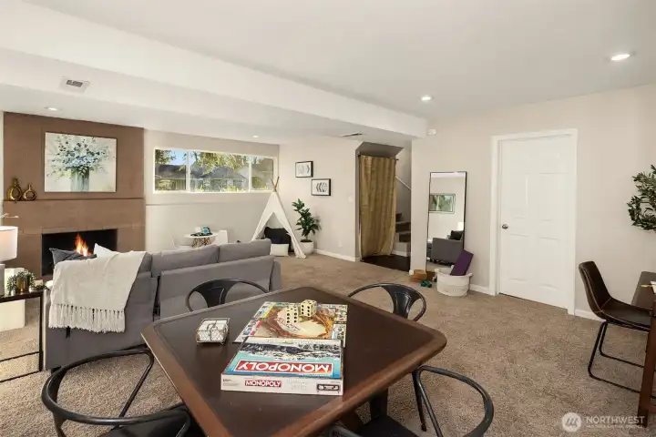 Lower-level flex room makes the perfect bonus room, media or play space