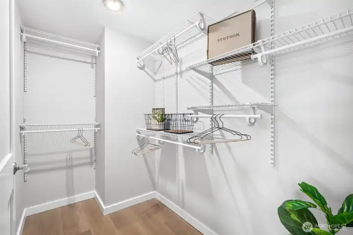 Walk in closet in primary.