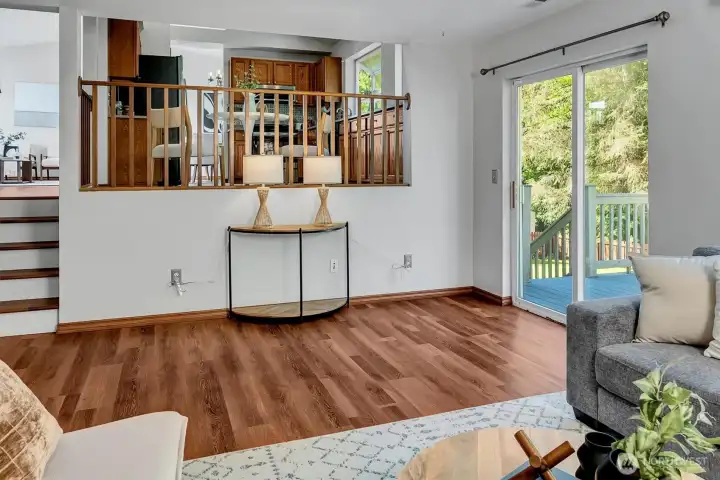 Family room - you can watch from the kitchen, with out the clutter!
