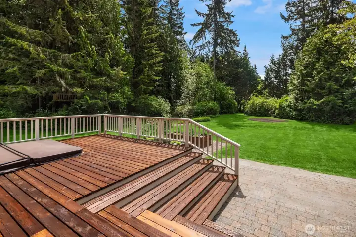 Patio with hot tub