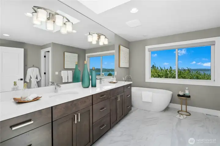 Primary bathroom - tub with a view