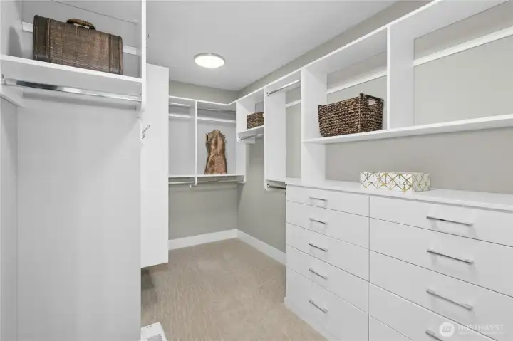 Her walk-in closet; only her