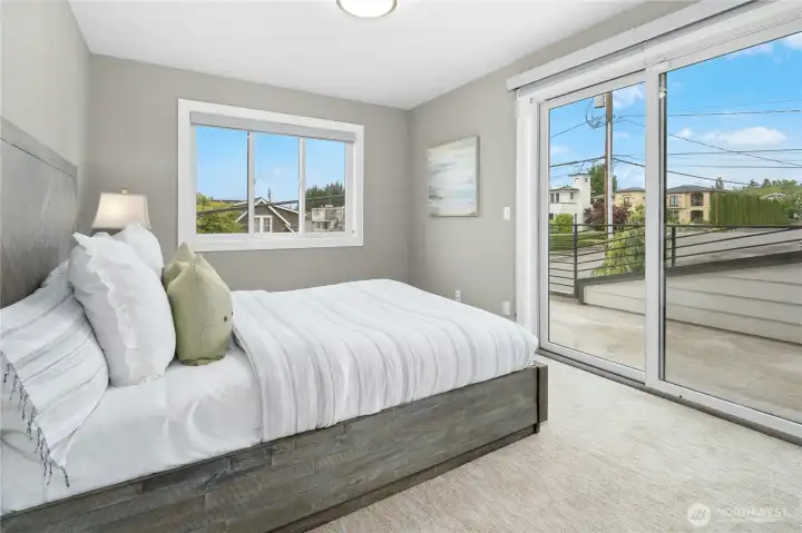 Second bedroom (upstairs) with a view