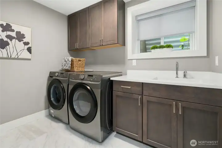 Laundry room with utility sink (downstairs)