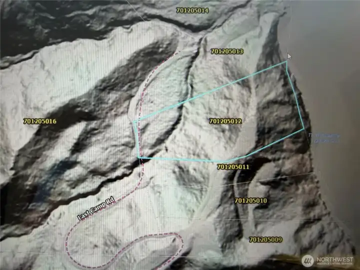 LIDAR map of the site. It has a limited building area. LIDAR map of the site. It has a limited building area.