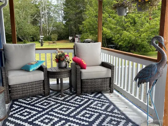 Enjoy the lounging  area on the spacious deck.