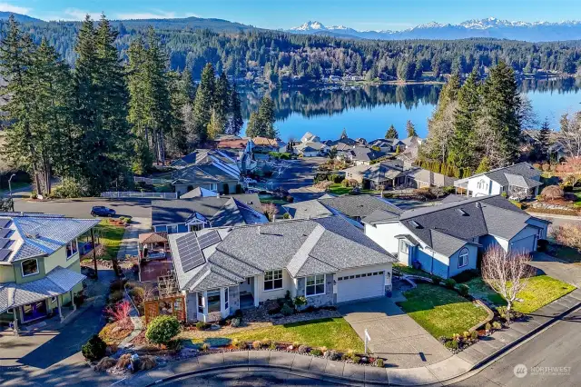 Spectacular view home looking West the Olympic Mountains  over Kitsap Lake