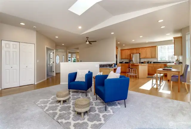 This photo shows the open floor plan of this great house.