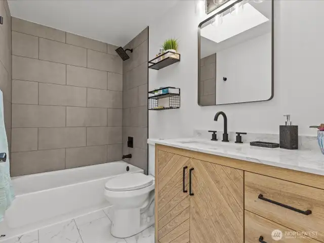 Updated, full bath upstairs.