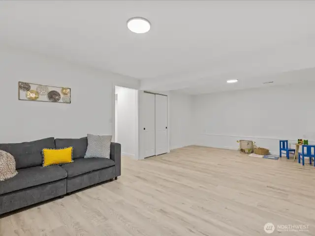 What will you fill this space with? Pool table? Ping pong table? The ultimate video gaming room?