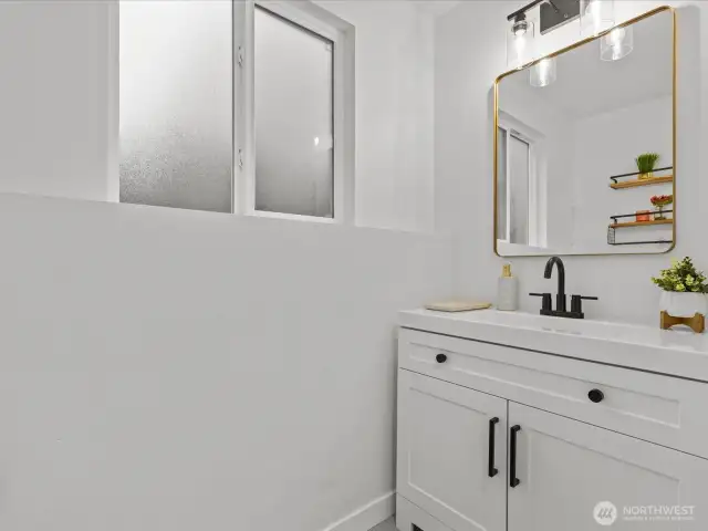 3/4 bath downstairs.