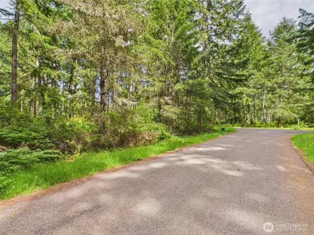 Looking East - lot is on the left