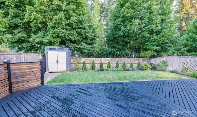 Fully fenced backyard