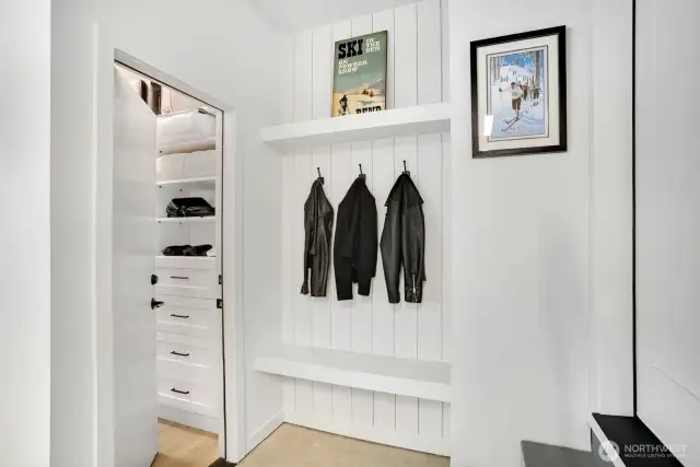 garage storage closet and hooks