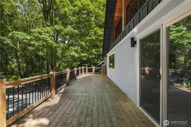 Huge deck off kitchen and dining for summer entertaining
