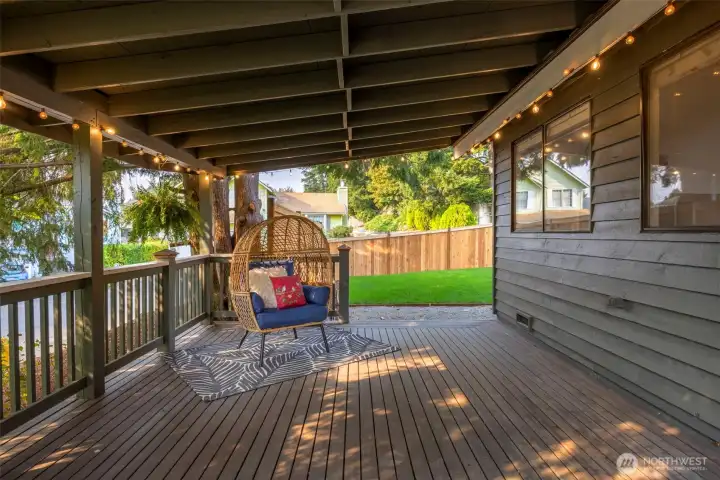 Large covered porch at the front of the house