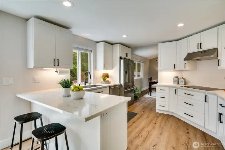 Pull a seat up to the breakfast bar for a quick bite or just to keep the cook company.