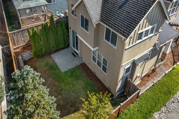 Fully fenced backyard