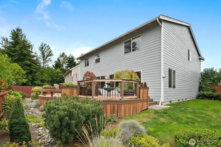 Stunning custom built deck for outside enjoyment.