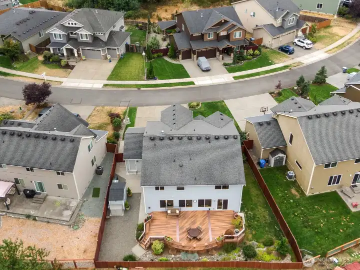 Fully fenced backyard, storage shed, wired for generator.  NEW ROOF!!!