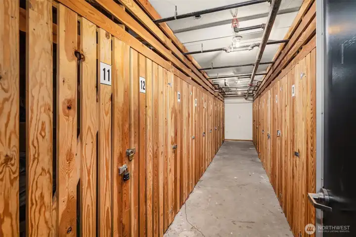 On the 3rd floor in a locked room, you'll find your private storage area - just off the elevator.