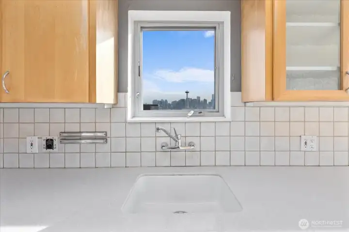 Space Needle View from your kitchen sink!