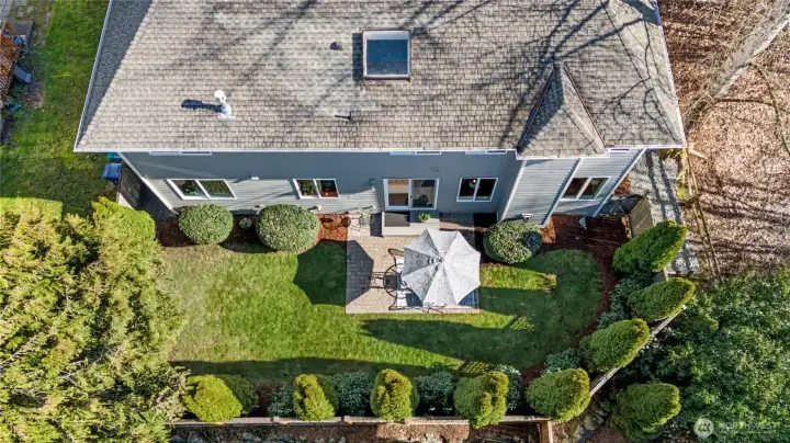 Areal view of back yard adjacent to protected area