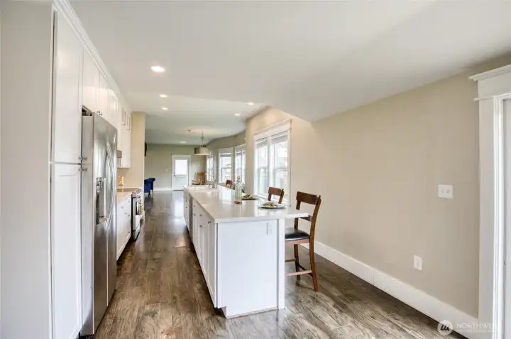 Open sightlines to front door create a large living space