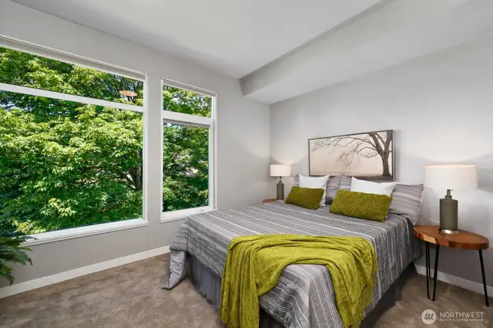 2nd Bedroom with similar top-down, bottom-up black out blinds.