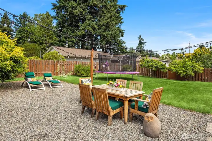Delightful backyard with endless space to entertain.