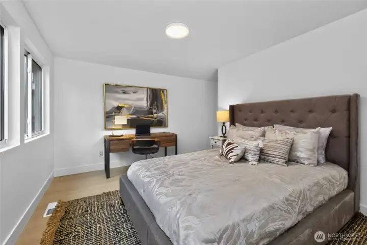 This very large bedroom offers extra flexibility