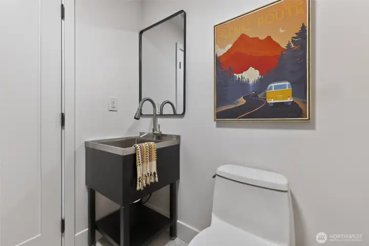 Laundry room with deep sink.