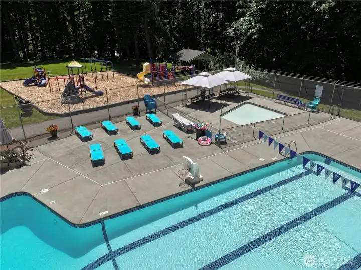 Lifeguards are on duty, and swimming lessons are available.