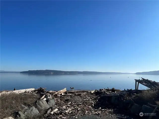 Ownership includes access to Greenbank Beach Club - looking east towards Camano Island and Cascade Mountains