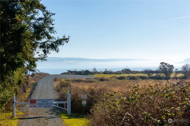 Gated entrance to Community Beach and Boat Ramp