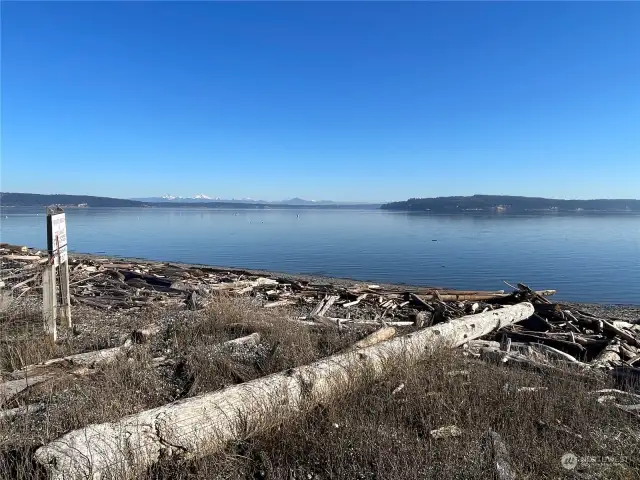 Community Beach and Boat ramp- Ownership includes access to Greenbank Beach Club - looking east towards Camano Island and Cascade Mountains