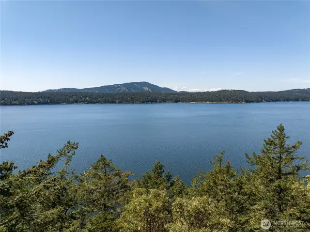 View over East Sound to Turtleback Mountain