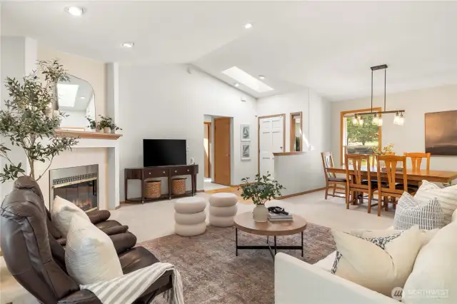 Incredible natural light throughout enhanced by the vaulted ceilings and skylights.