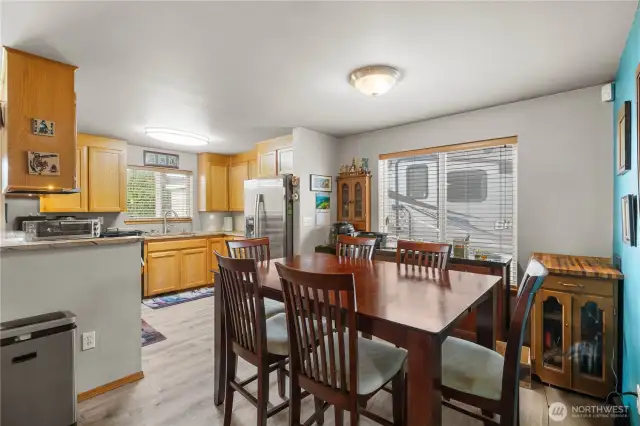 Dining room open to kitchen.