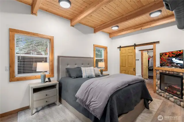 Primary Bedroom with electric fireplace