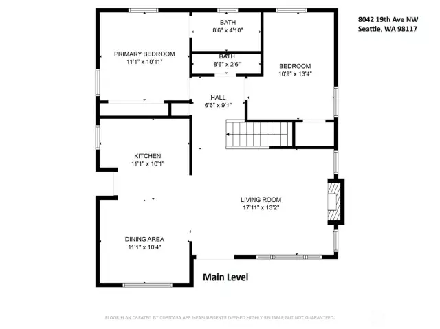 Main Level Floor Plan - 8042 19th Ave NW, Seattle, WA 98117