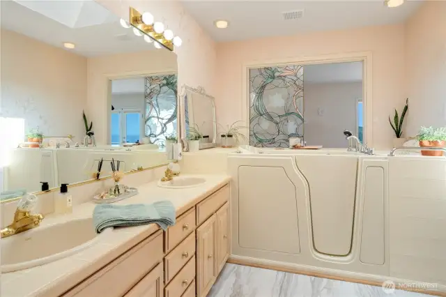 A full shower and tub combo