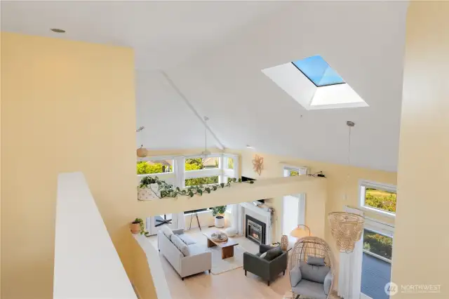 Skylight and vaulted ceiling