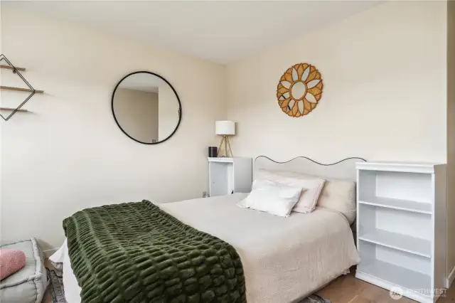 The second bedroom has a gorgeous view of mountains and Sound
