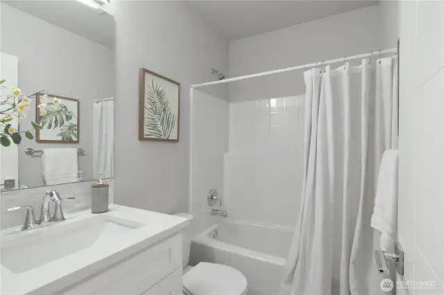 Pristine upstairs bathroom
