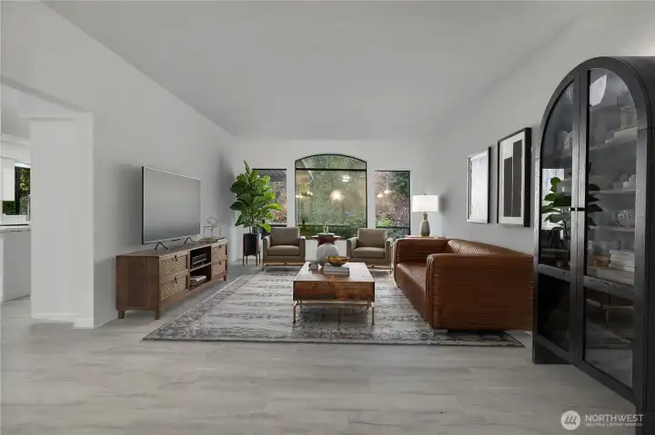 Living room- virtually staged